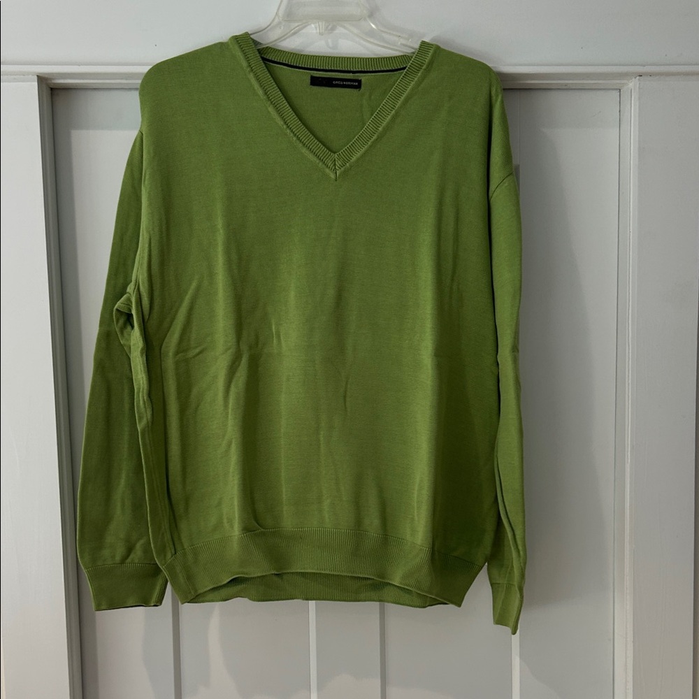 Greg Norman Collection Lime V-Neck Sweater